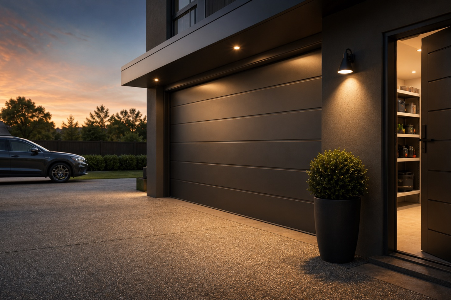 Australian home garage with a roller door and side entry point that need layered security