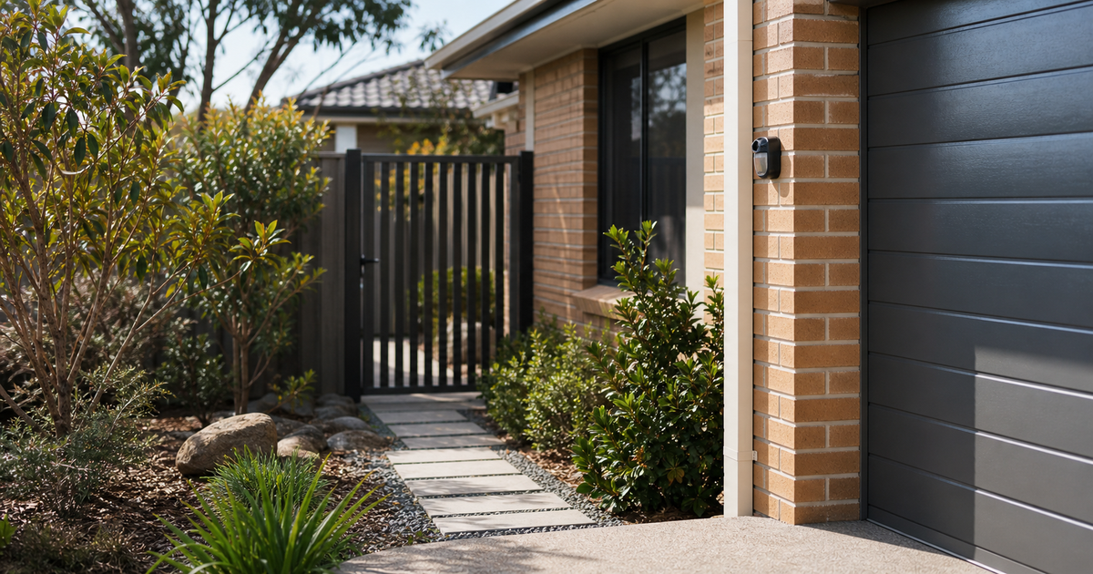 Australian home driveway and front entry used to explain car-key burglary prevention