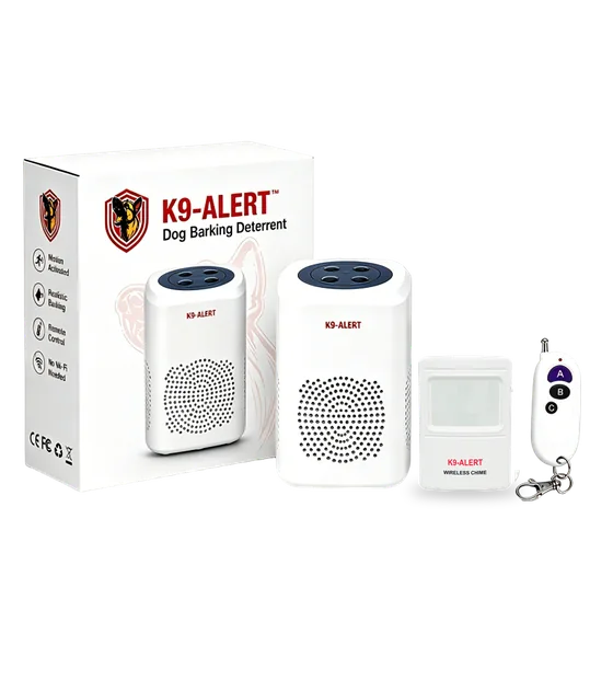K9-Alert 1-zone kit: receiver, wireless motion sensor, remote control and retail box